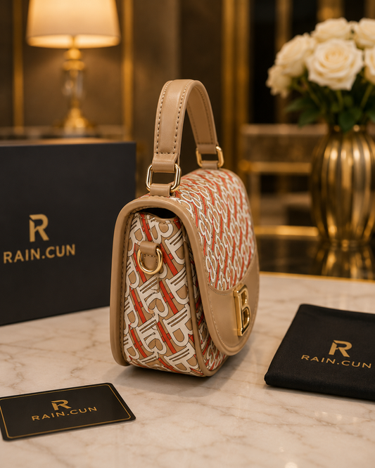 RAIN.CUN Luxury Monogram Saddle Bag | Premium Women's Handbag Pakistan