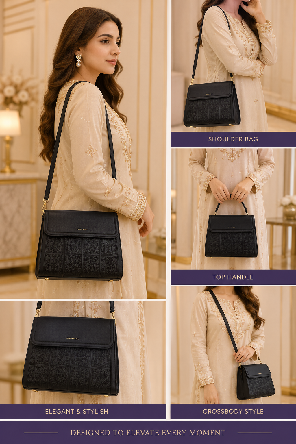 Durandal Luxury Handbag – Black