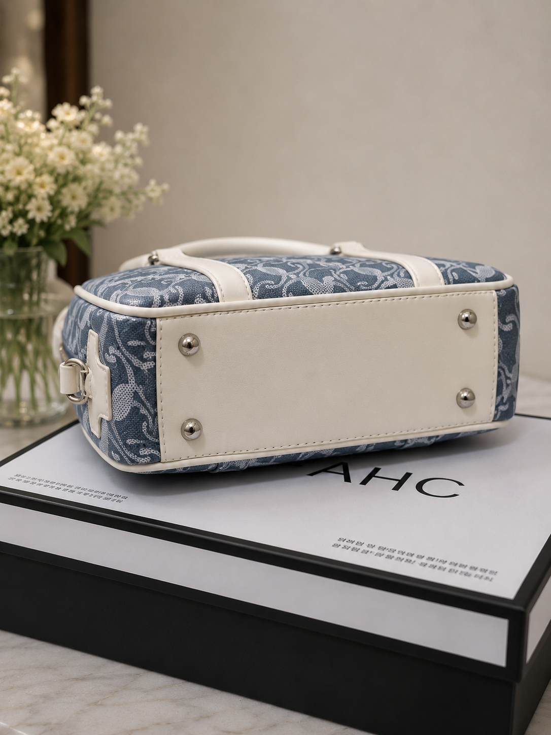 AHC Blue Monogram Luxury Handbag – Premium Shoulder & Crossbody Bag for Women