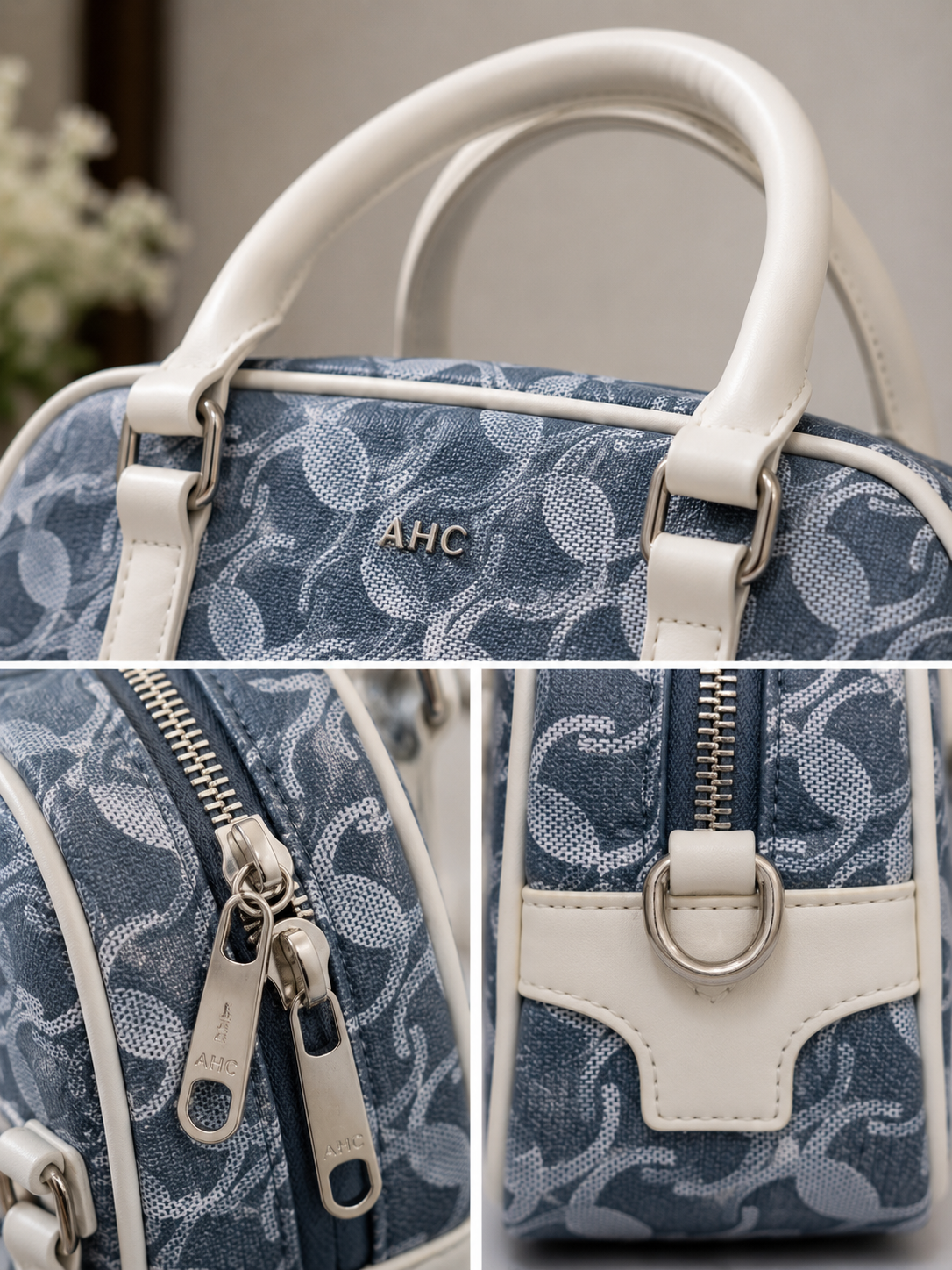 AHC Blue Monogram Luxury Handbag – Premium Shoulder & Crossbody Bag for Women