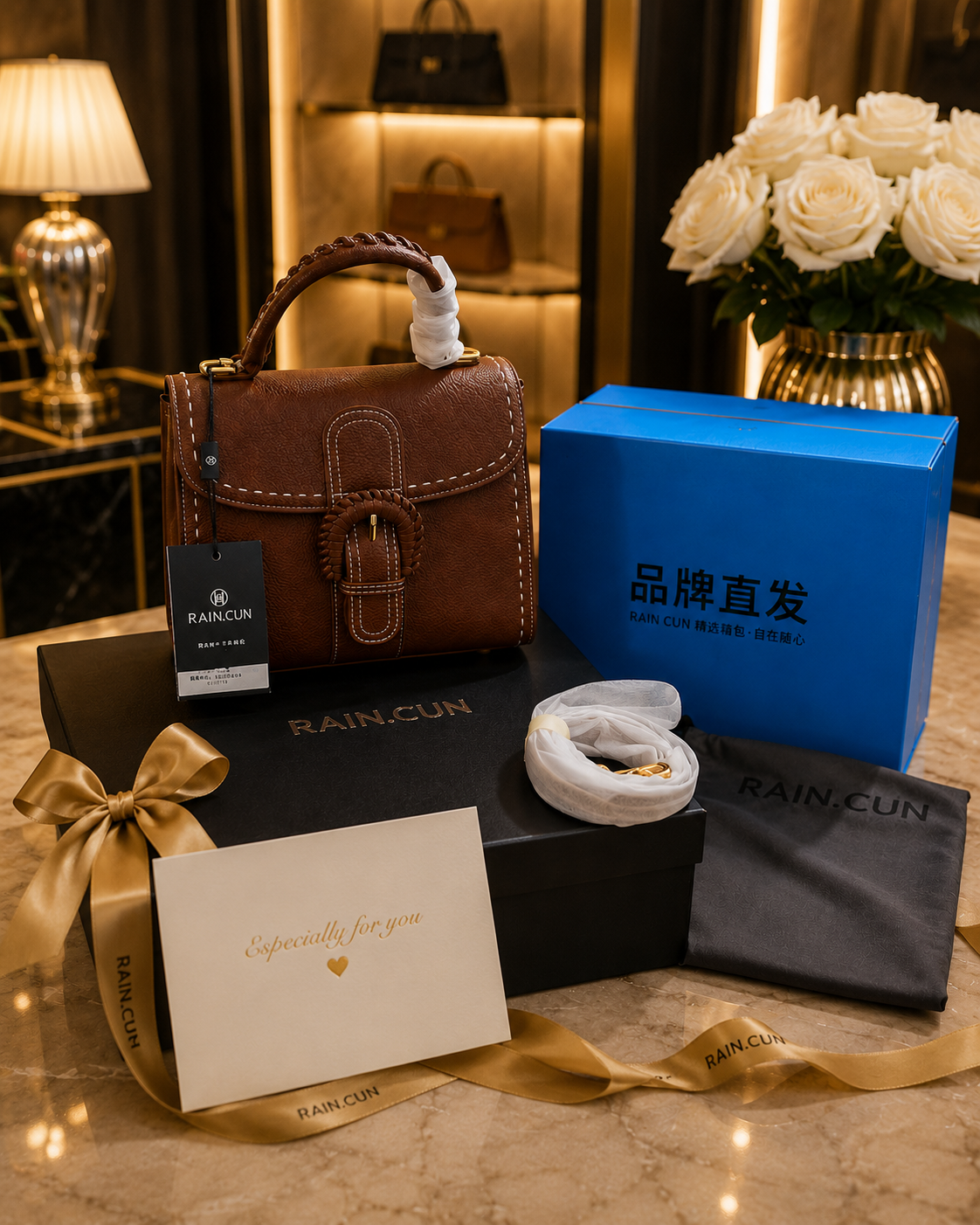 Luxury Brown Top Handle Handbag – Premium Women's Crossbody Bag
