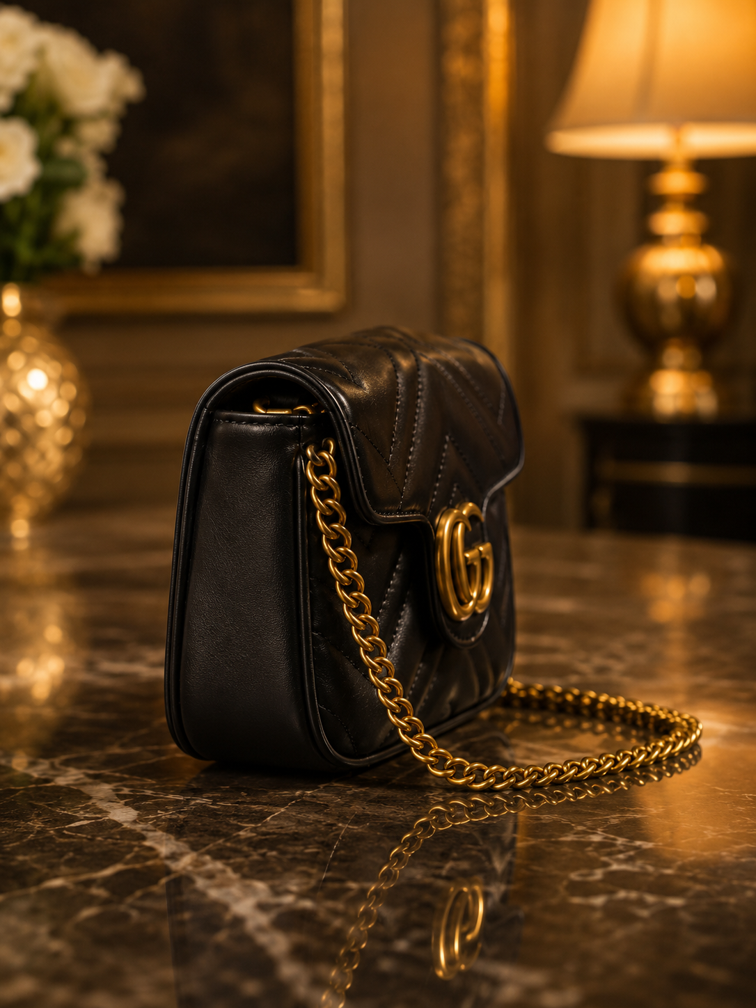 Luxury Quilted Chain Crossbody Bag – Premium Black Designer Style Handbag for Women