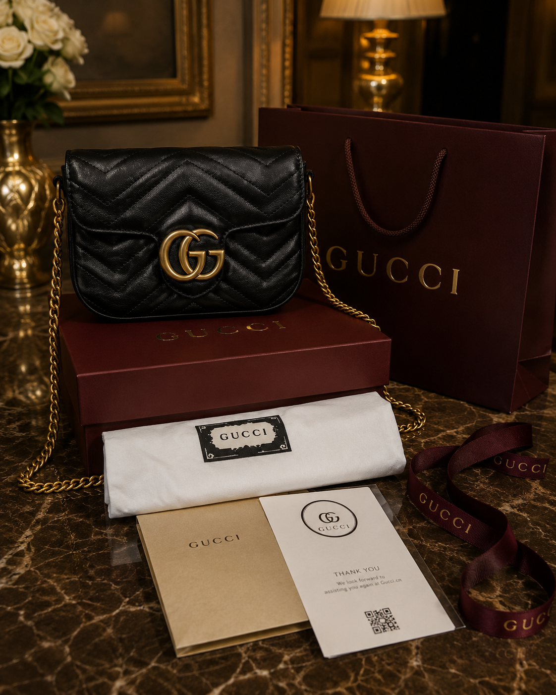 Luxury Quilted Chain Crossbody Bag – Premium Black Designer Style Handbag for Women