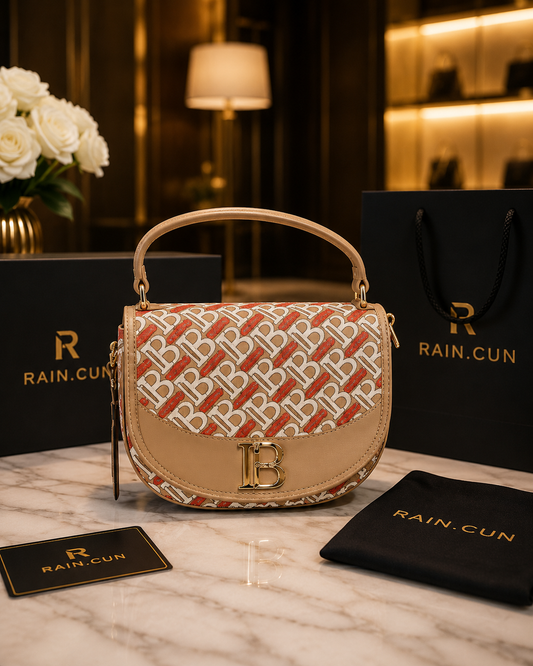 RAIN.CUN Luxury Monogram Saddle Bag | Premium Women's Handbag Pakistan