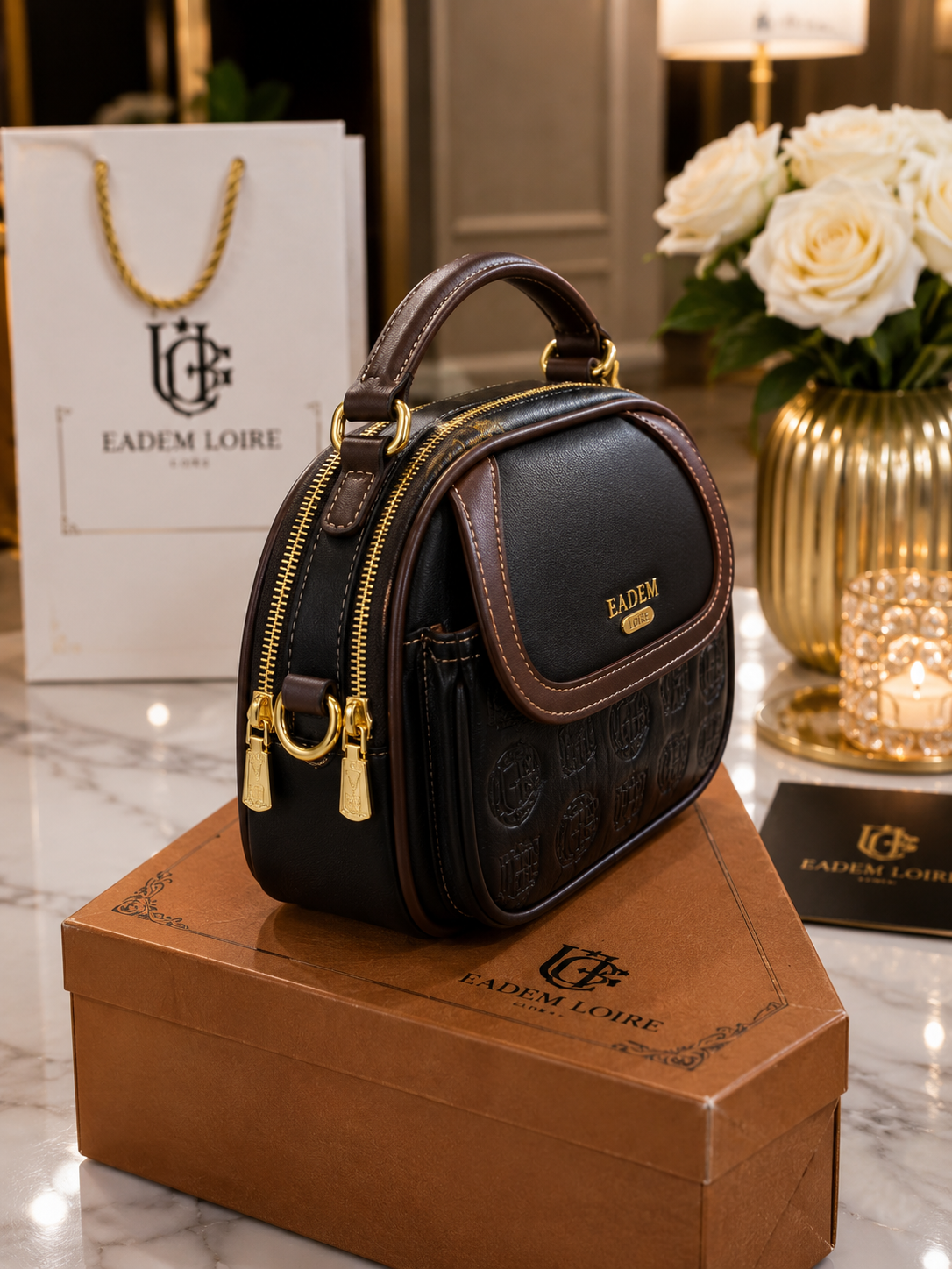 EADEM Loire Premium Handbag | Double Box Luxury Bag | Velour Vault