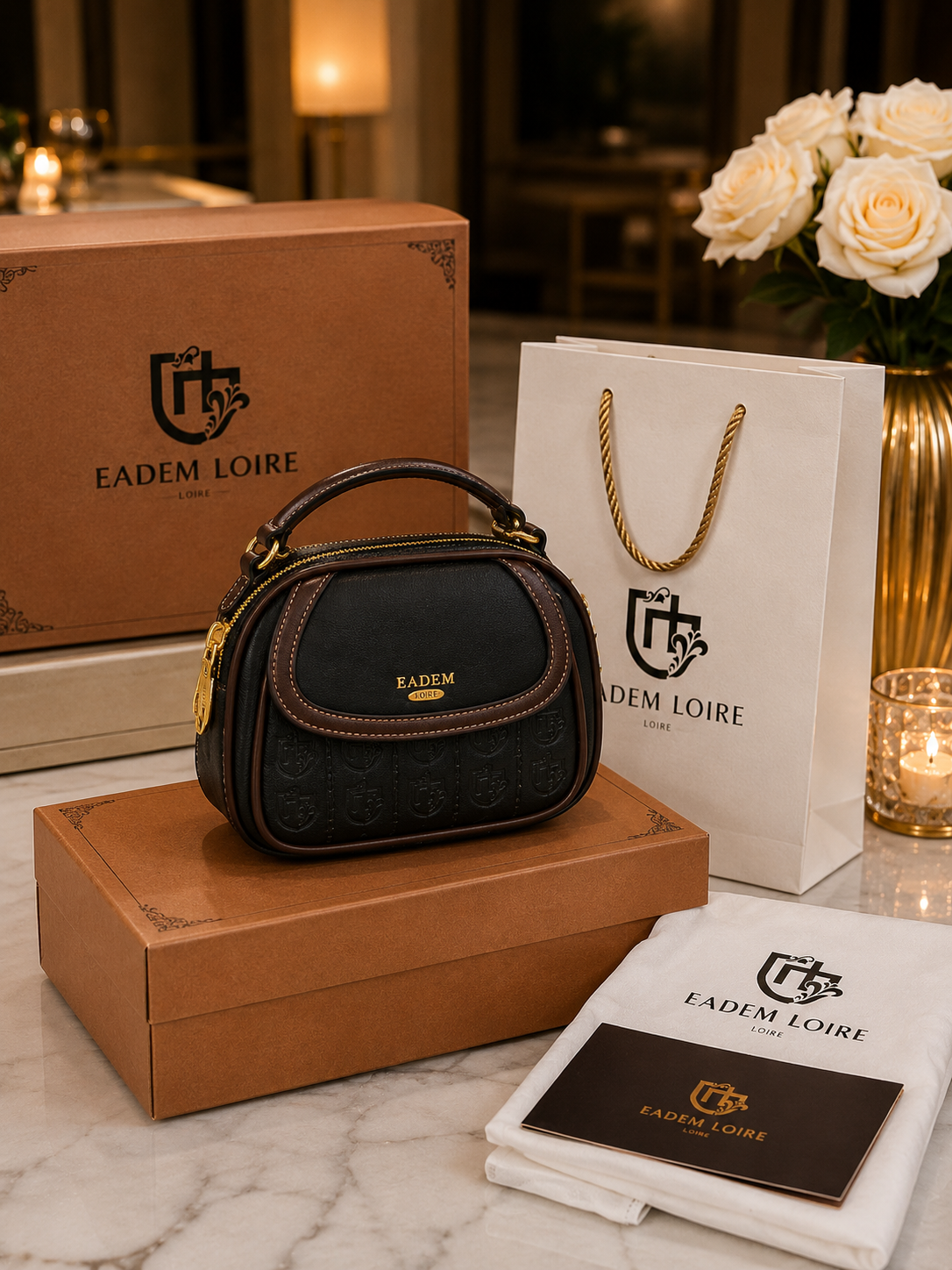 EADEM Loire Premium Handbag | Double Box Luxury Bag | Velour Vault