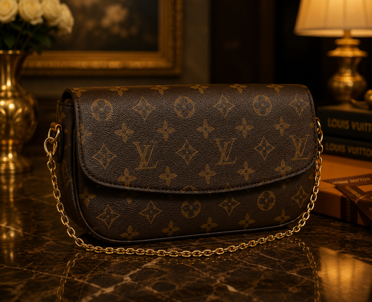 Luxury Monogram Chain Crossbody Bag – Premium Designer Style Shoulder Bag for Women