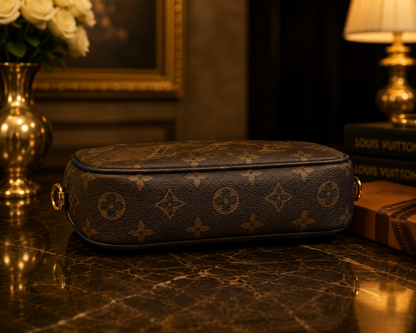 Luxury Monogram Chain Crossbody Bag – Premium Designer Style Shoulder Bag for Women