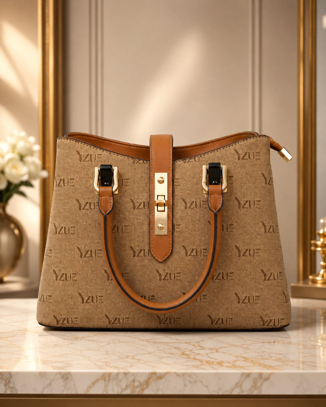Luxury Monogram Tote Bag – Premium Women's Shoulder Handbag
