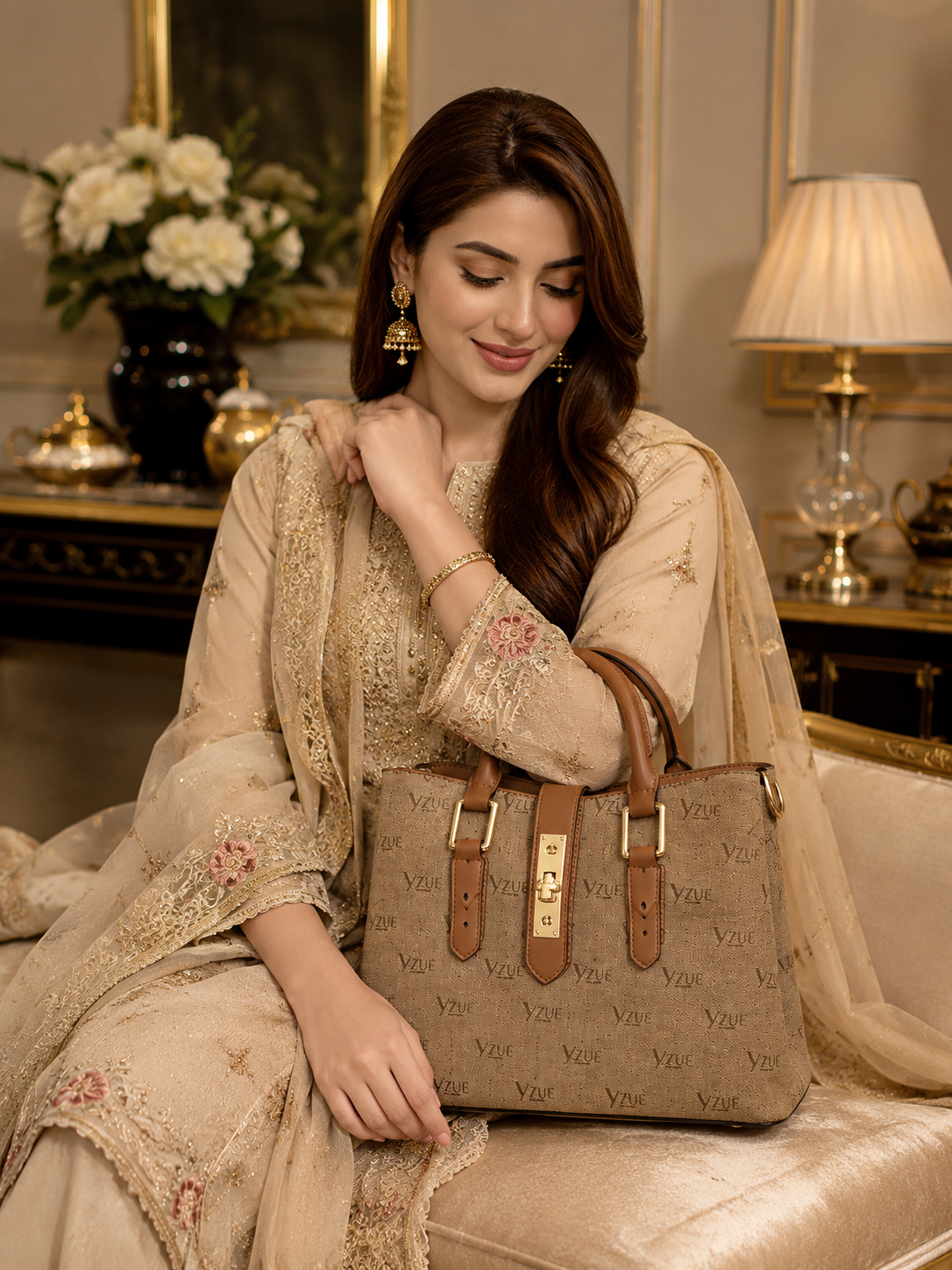 Luxury Monogram Tote Bag – Premium Women's Shoulder Handbag
